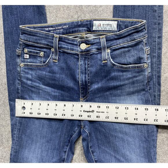 AG Adriano Goldschmied Jeans Womens 27 Farrah High Rise Skinny Ankle Raw Hem - Picture 4 of 14